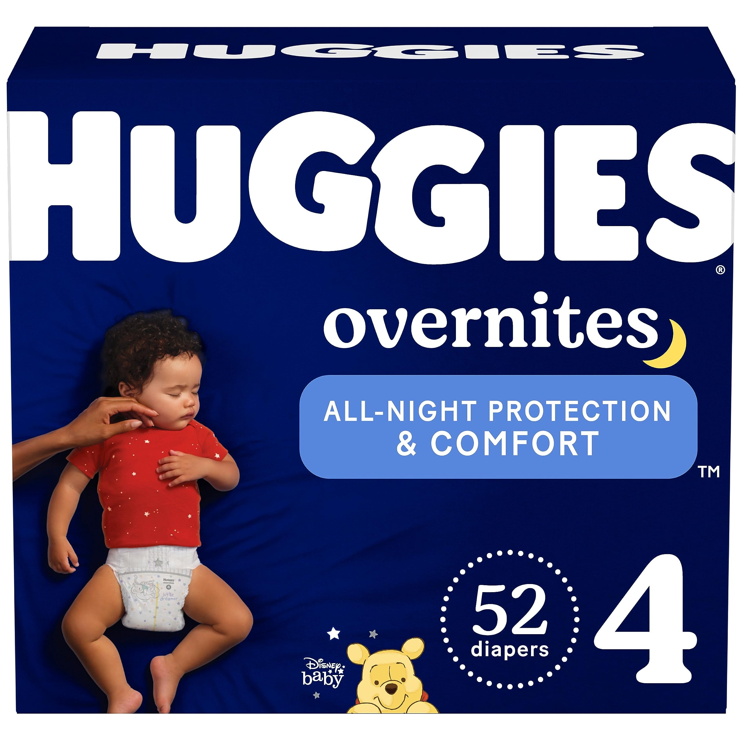 Photo 1 of Huggies Overnight Diapers Size 4 (22-37 lbs), 52 Ct, Huggies Overnites Nighttime Baby Diapers