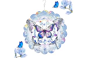 VORFOR Wind Spinners Outdoor，Wind Spinner for Yard and Garden,3D Wind Spinner Butterfly Gifts for Mother/Friend/Boyfriend/Wife/Grandma,Outdoor Garden Decor Kinetic Yard Art Decoration