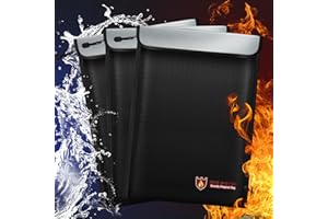 FKWIN Fireproof Document Bag with Reflective Strip & Zipper (3 Pack), 15" x 11" Waterproof Fire Proof Money Bag for Cash, Fireproof Envelopes for Documents & Valuables, Fire Resistant Bag for Important Item