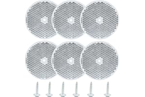 Moicstiy 6 Pack White Round Reflector, Front Reflector with Mounting Screw, Safety Reflectors for Driveway, Trailer, Posts