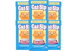 PETAG Pet-Ag Cat-Sip Real Milk Treat - 8 oz, 6 Pack - Ready-to-Feed Snack for Cats & Kittens - Easy to Digest with 99% Lactose-Free, Low-Fat Grade A Milk - Encourages Hydration - Promotes Eye & Heart Health