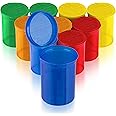 Top Class Ventures Large Empty Pill Bottles with Caps - Airtight 30 Dram Pop Top Bottles - Prescription Medicine Container - for Herbs, Candy, Crafts, and More - 10 Pack Transparent Multi Color