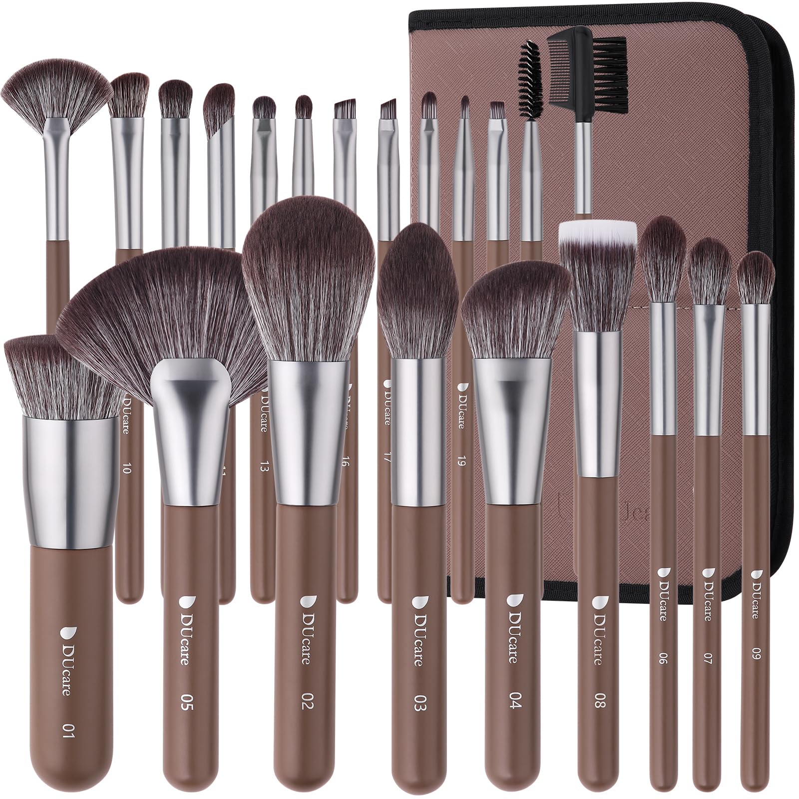 DUcare Makeup Brushes Professional with Bag 22Pcs Makeup Brush Set Premium Synthetic Kabuki Foundation Blending Brush Face Powder Blush Concealers Eye Shadows with Case