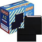 Bonfasvo 100 Pack A2 Black Invitation Envelopes 4.375 x 5.75 inches Self Seal 120GSM Kraft Paper Envelopes for Invitations Papers Photos Documents Wedding Baby Shower Easy to Seal