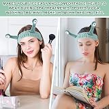 Molain Face Wash Headband Coral Fleece Elastic Hair Band Green view 6