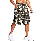 G Gradual Men's 11" Long Basketball Shorts with Zipper Pockets Drawstring Mesh Lightweight Gym Athletic Shorts for Men