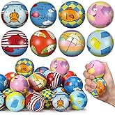 Meooeck 48 Pcs Holiday Stress Balls Bulk 2.4 Inch Holiday Blue Elephant Stress Relief Toys Cute Whimsical Squeeze Balls Party Favors for Bag Filler Stuffer Gifts, 8 Styles