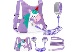 Toddler Leash-Baby Walking Safty Harness and Child Anti Lost Wrist Link for Girls/Boys Travel