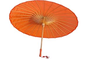 AEAOA Plain Bamboo Cloth Parasol Umbrella Great for Wedding Party Favor (Orange)