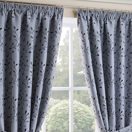 Luxury Delamere Leaves Jacquard Pattern Lined Pencil Pleat