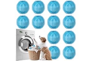 ALEATY 12PCS Pet Hair Remover for Laundry, Reusable Dog Hair Remover for Laundry, Effective Laundry Hair Catcher, Laundry Pet Hair Catcher for Clothe Bedding, Laundry Hair Catcher Sky Blue