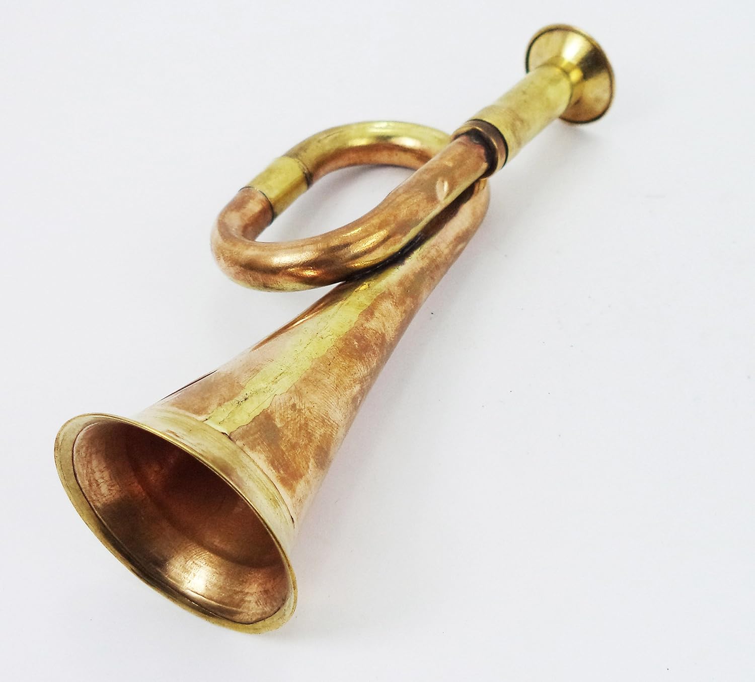 Military Chinese Army Brass and Copper Blowing Bugle Attack War Command Signal Horn 6" Inch: Musical Instruments