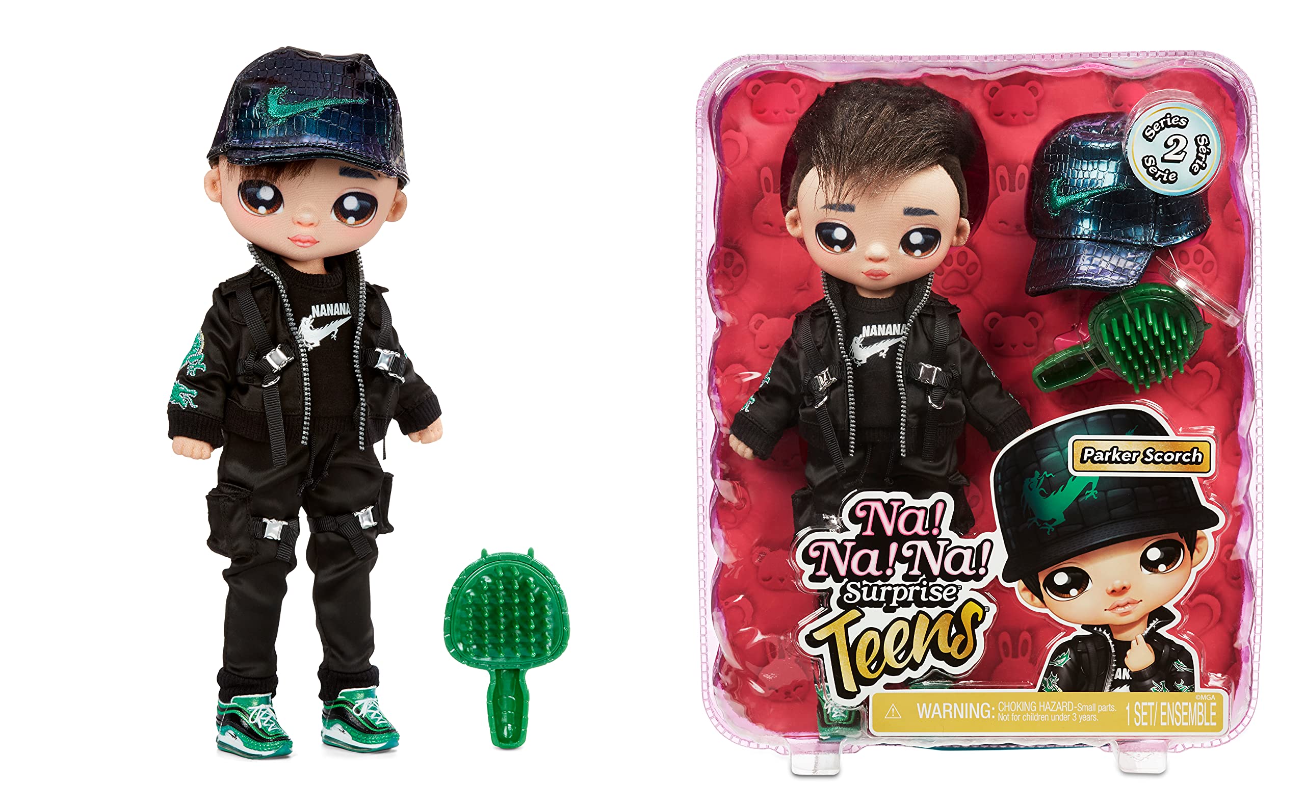 Na Na Na Surprise Teens Fashion Doll - Collectable - 27.94cm Soft Fabric Boy Doll, Dragon Inspired - Parker Scorch