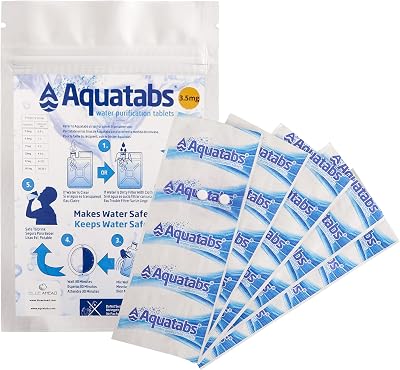 Blue Ahead Water Purification Tablets 3.5 mg 50 Pack for Hiking Camping