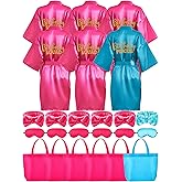 Sintuff 24 Pcs Girls Spa Birthday Party Supplies for 6-12 Years Girls Robes Sleepover Party Supplies Kids Robes Slumber Bulk(Size 8,Blue Birthday)