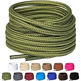 Olukssck 2 Pair Round Boot Laces [2 Pair], Heavy Duty and Durable Shoe Laces for Hiking Work Boots