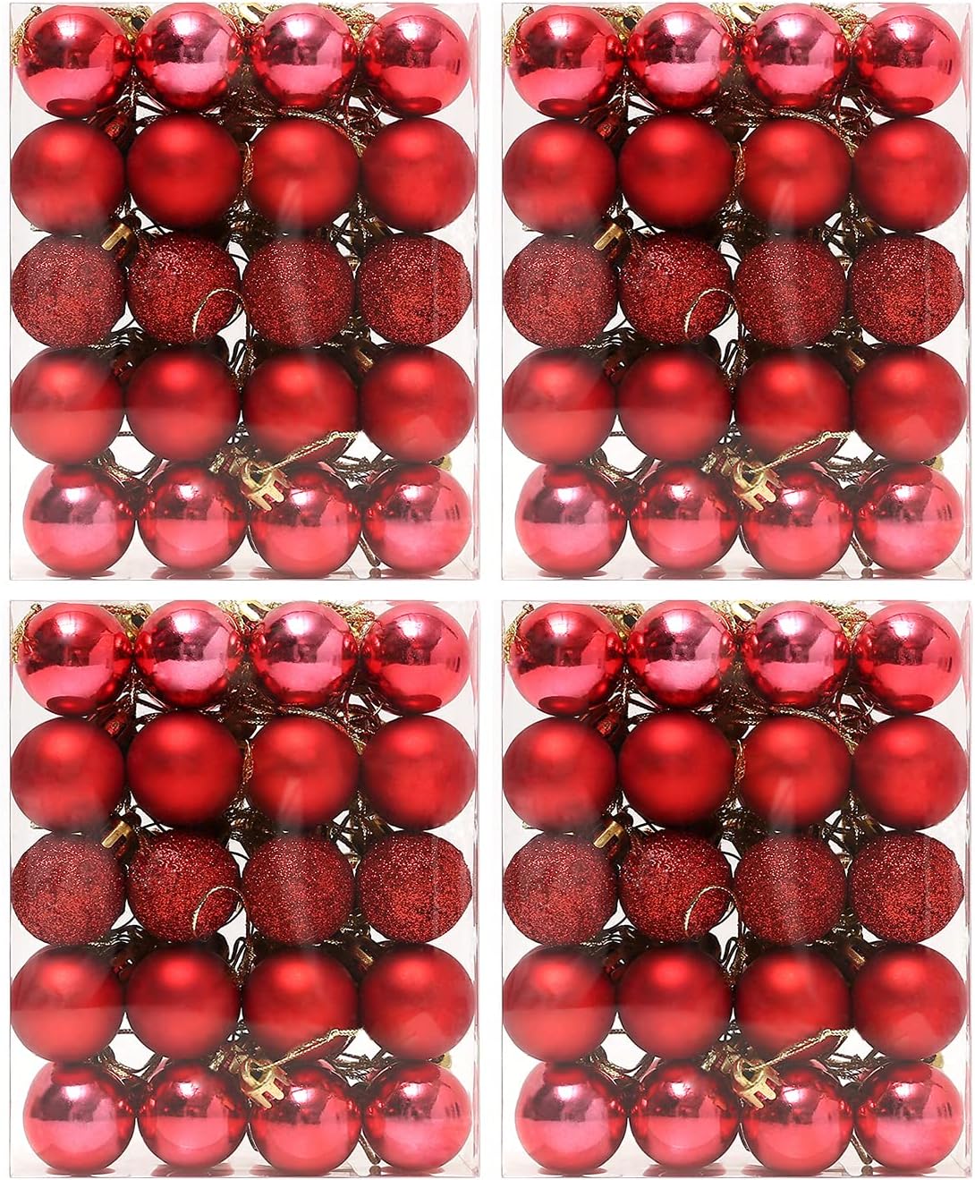 Ornaments - 160 Pcs Christmas Balls Ornaments for Xmas Tree - Shatterproof Christmas Tree Decorations Small Hanging Ball 1.18
