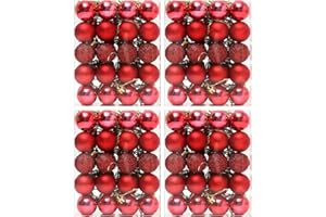 TKYGU 160 Pcs Christmas Balls Ornaments for Xmas Tree - Shatterproof Christmas Tree Decorations Small Hanging Ball 1.18" X 160 Pack (Red)