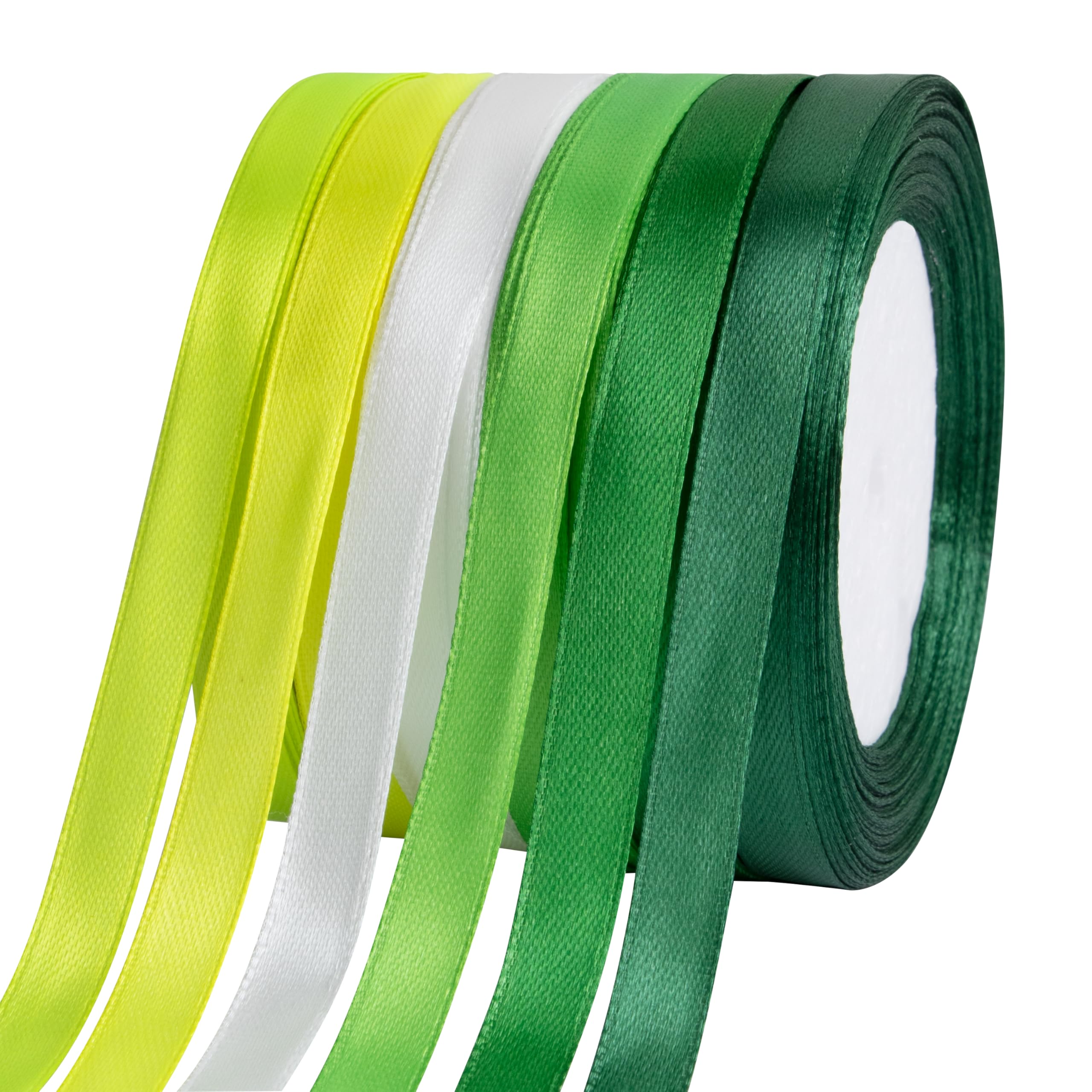 Fyshird Green Satin Ribbon for Gift Wrapping 10mm x 22m Curling Ribbon Dark Green Ribbon Fabric Polyester Thin Ribbons for Crafting DIY Bows Cake Wedding Party Decorations Christmas — image 1