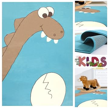 Amazon De Kinderteppich Spielteppich Mit Frohlichem Dino