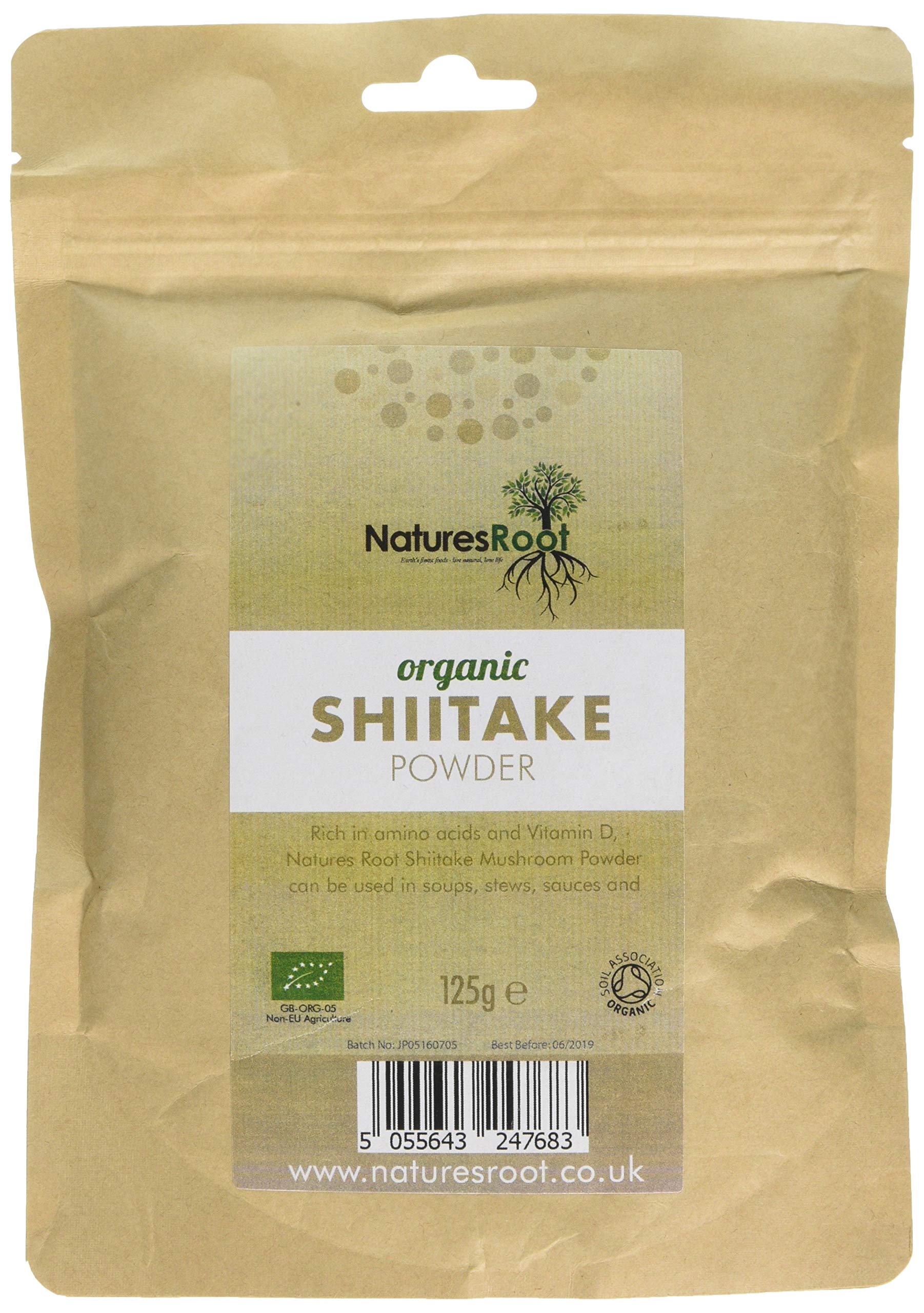 Natures Root Organic Superfoods Shiitake Powder - 125g