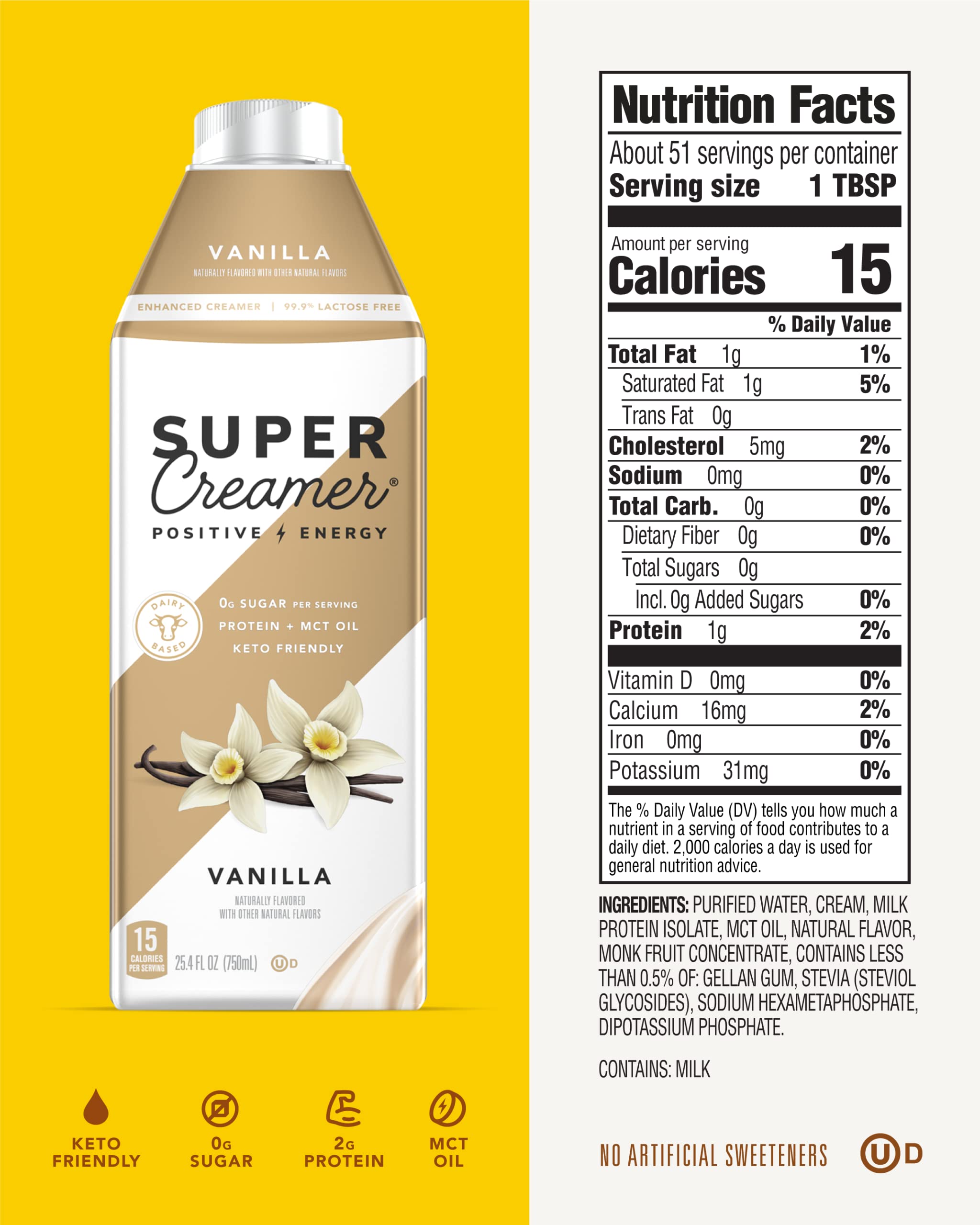 Kitu Super Coffee Keto Coffee Creamer 0g Added Sugar, 2g Protein, 40