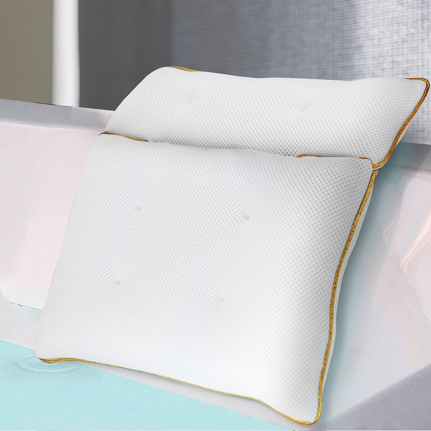 VIEFIN Luxury Spa Bath Pillows for Tub,Bathtub Pillow Neck and Back Support,Soft Bathtub Pillow with Sturdy and Powerful Suction Cups,2-Panel: Beauty