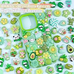 100Pcs Green Slime Charms Assorted Cute Decoden