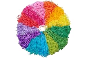 WINDIY Supla 300g (10.6 oz) 6 Colors Shredded Paper Easter Grass Bag Basket Grass Filler Stuffers Paper Shreds Grass in Hot Pink Yellow Dark Green Light Green Sky Blue Lavender for Easter Egg Hun