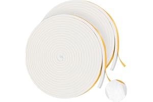 42Ft Foam Tapes Self Adhesive Foam Seal Strips 1/2In x 1/4In x 21Ft Each Roll Weatherstrips High Resilience Weather Stripping