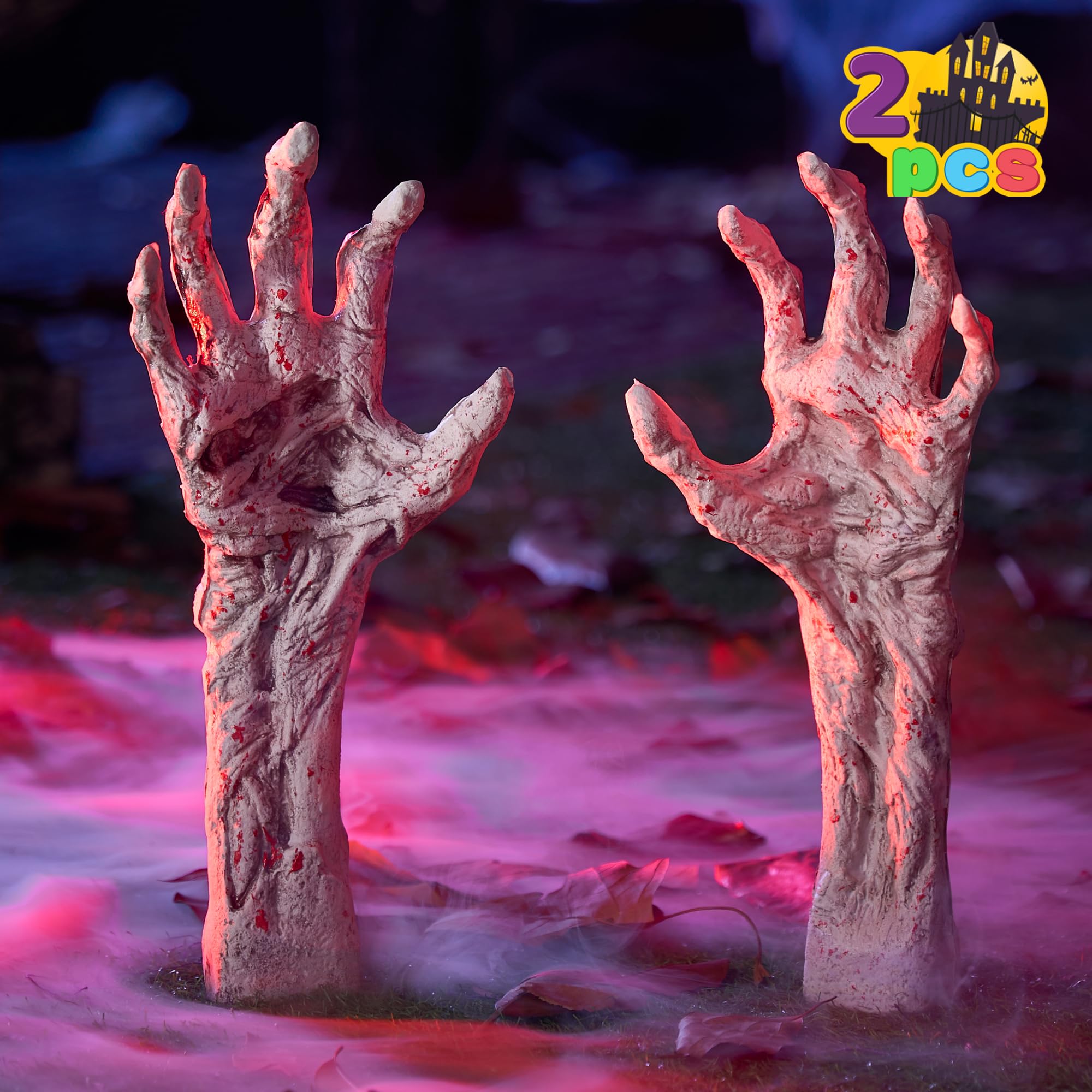 JOYIN Halloween Zombie Arms as Lawn Stakes for Best Graveyard Decor for Halloween, Groundbreaker Scary Outdoor Decorations