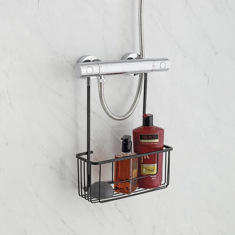 Porte-Douche Suspendu Aluminium, Supporte 8 kg, 28 x 12,8 x 38,5 cm