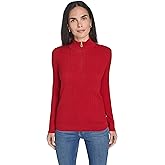Nautica Womens 1/4 Zip Mockneck Cable Sweater