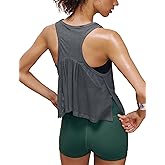 Majdan Women's Workout Tank Tops Athletic Racerback Mesh Sleeveless Crop Tops Gym Yoga Running Shirts