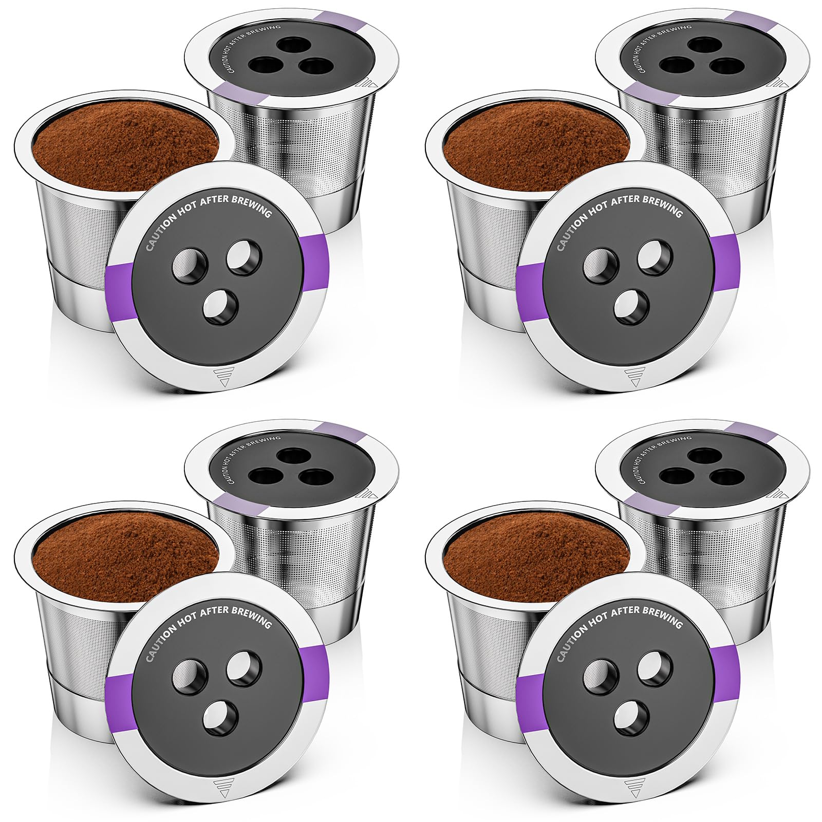 Stainless Steel Reusable Coffee Pods with 3