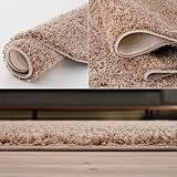 THE RUGS Living Room Round Beige Shag Rug 120 cm Soft Durable 30 mm view 5