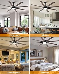 72 inch Large Ceiling Fans with Lights and Remote