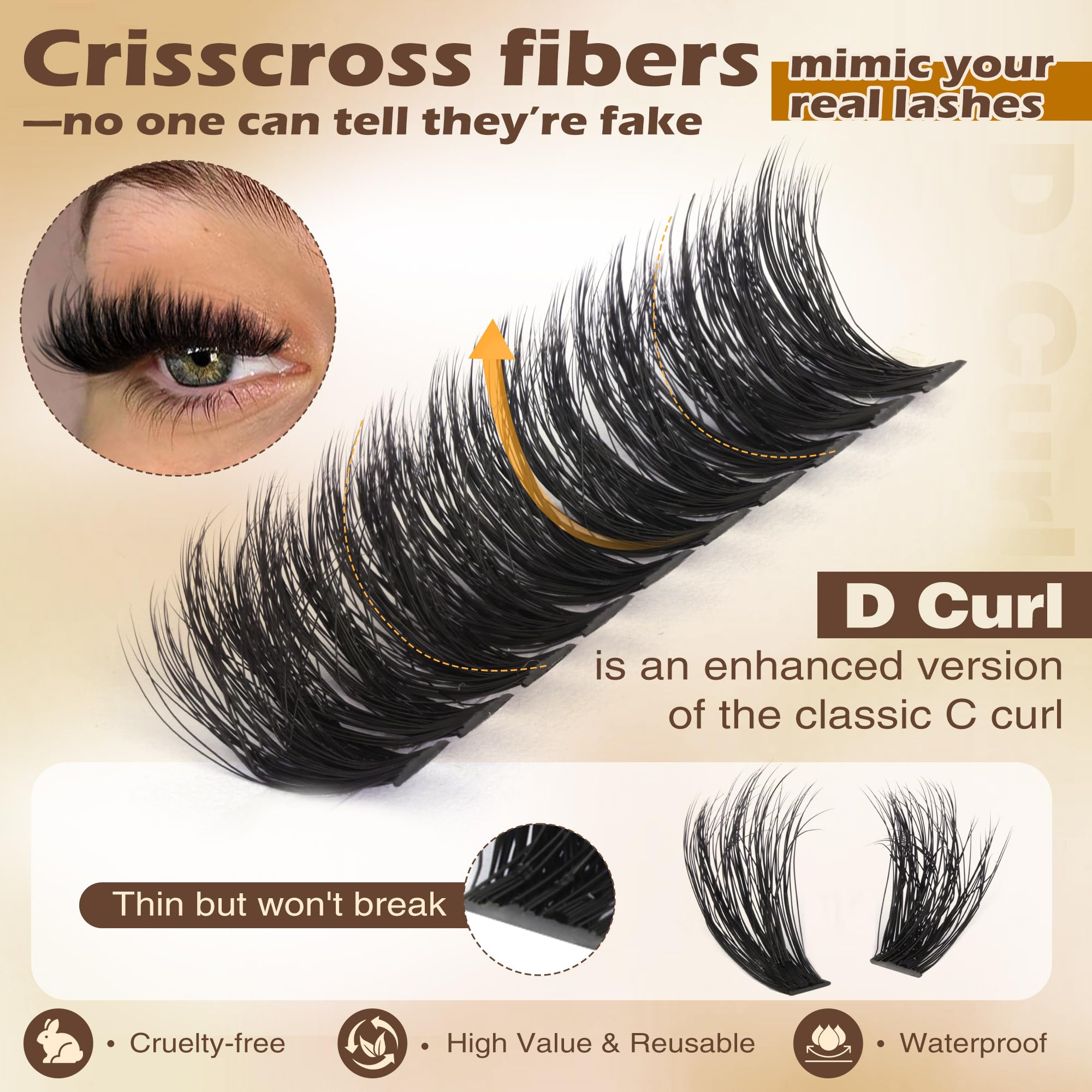 Focipeysa Lash Extension Kit Thick Eyelash Extension Kit 10-18mm Fluff Volume Lash Clusters 200D Individual Eyelashes Kit with Lashes Bond, Lashes Remover, Lash Tweezers, DIY Lash Extension