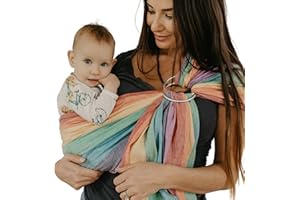 Hip Baby Wrap - 100% Soft Cotton Baby Sling Wrap - Baby Hip Carrier - Nursing Wraps for Breastfeeding, Baby Carrier Sling - Newborn to Toddler Baby Carrying Wrap, Supports 8-35 lbs - Summer Rainbow