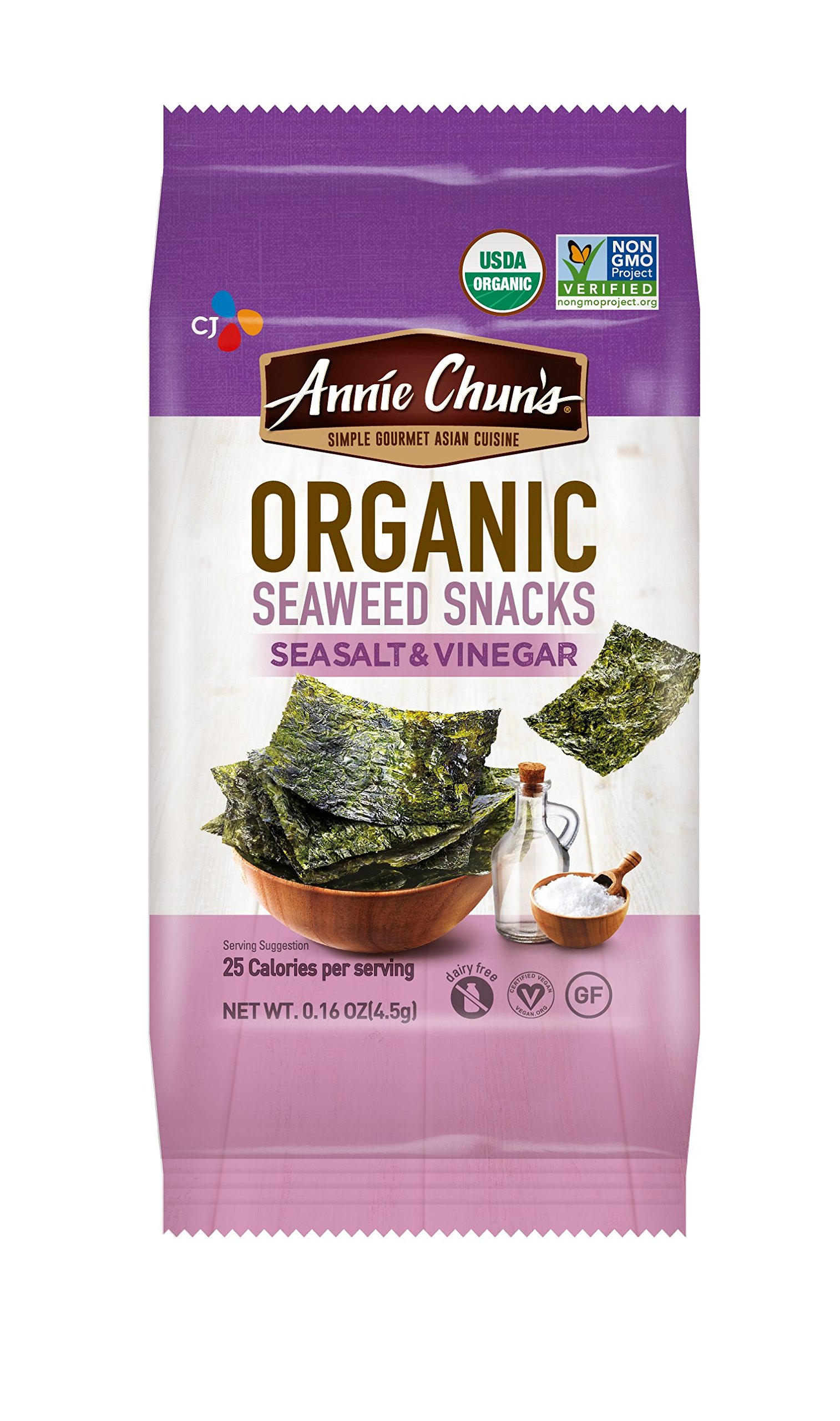 gimMe Snacks Organic Premium Roasted Seaweed Snacks, Teriyaki, 5 gram, 12 Count
