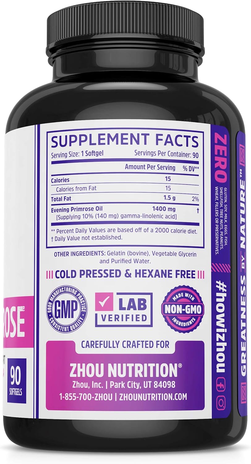 Evening Primrose Oil Capsules Supports Hormone Balance for Women, PMS