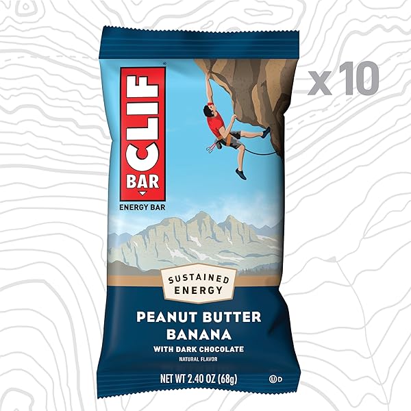 CLIF BAR – ENERGY PROTEIN BARS – PEANUT BUTTER BANANA WITH DARK CHOCOLATE – MADE WITH ORGANIC OATS – ENERGY BARS – NON-GMO – (10 PACK)