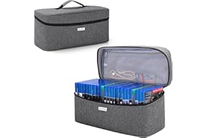 CURMIO Game Disc Storage Bag for up to 24 Discs, Universal Portable Gaming Disk Carrying Case Compatible with PS4 /PS4 Pro /P