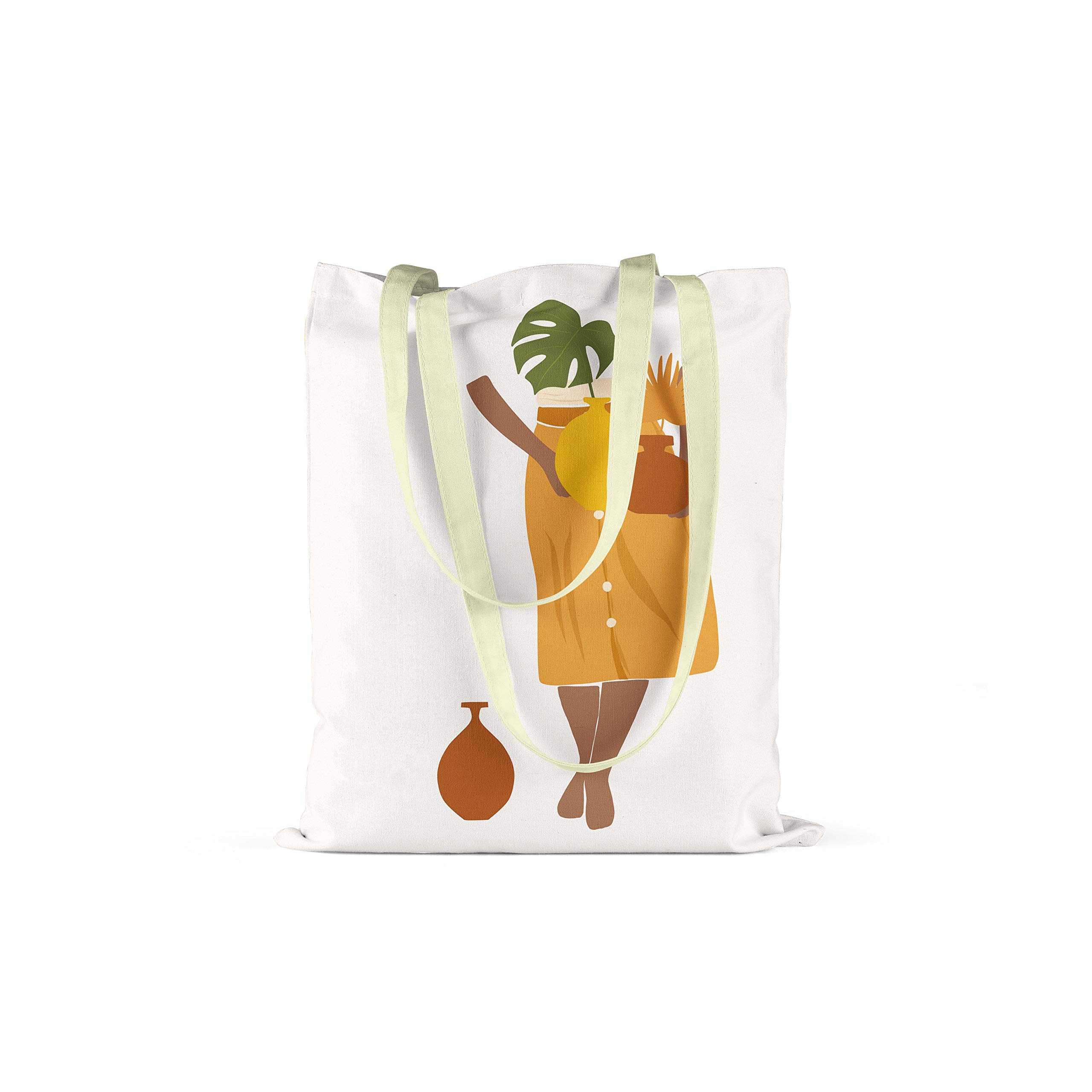 Bonamaison Printed Tote Bag, Reusable Grocery Bag, Shopping Bag, Machine Washable, Foldable, Canvas Cloth Bag with Handles, Size: 34x40 Cm