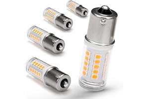 ZIOMITUS BA15S Led 12V Landscape RV Camper Interior Light Bulbs,1156 1141 1003 7506 2700k Warm White,DC Bayonet Single Contact Base LED Bulbs for Marine Boat Trailer Back Up Reverse Brake Tail Lights,5Pack