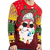 JOYIN LED Light Up Ugly Christmas Sweater Men, Ugly Sweater Men with Built-in Light Bulbs, Holiday Funny Pullovers 2025