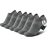 BloomBuddies Bamboo Viscose 6 Pair Ankle Compression Socks Men Women Running Cushion Moisture Wicking Athletic No Show