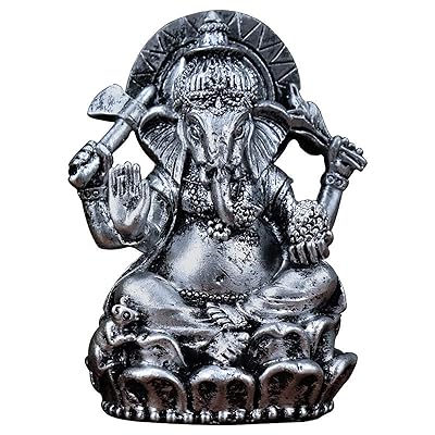 Buy Fpkomd Ganesha Buddha Statue Elephant Buddah Statues Sculptures For Home Decor Figurines For Office Desk Living Room Decoration Silver Elephant God Statue Online In Indonesia B091b1tzlt