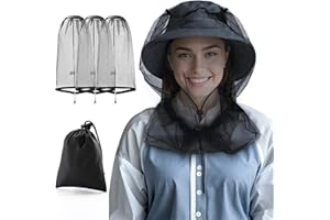 WANRU Mosquito Head Net Hat, Protects Face and Neck from Mosquito Bites for Bug Net, Camping, Fishing, Gardening, Apiculturist, Outdoor Enthusiasts Men and Women Mosquito Netting