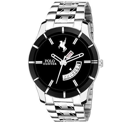 Day and Date Chain Analogue Mens Watch(Black Dial,1218)